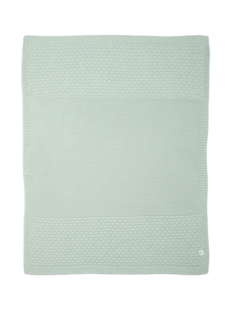 Mamas & Papas Blue/Green Welcome To The World Seedling 100% Cotton Blanket Bubble - Image 5 of 5