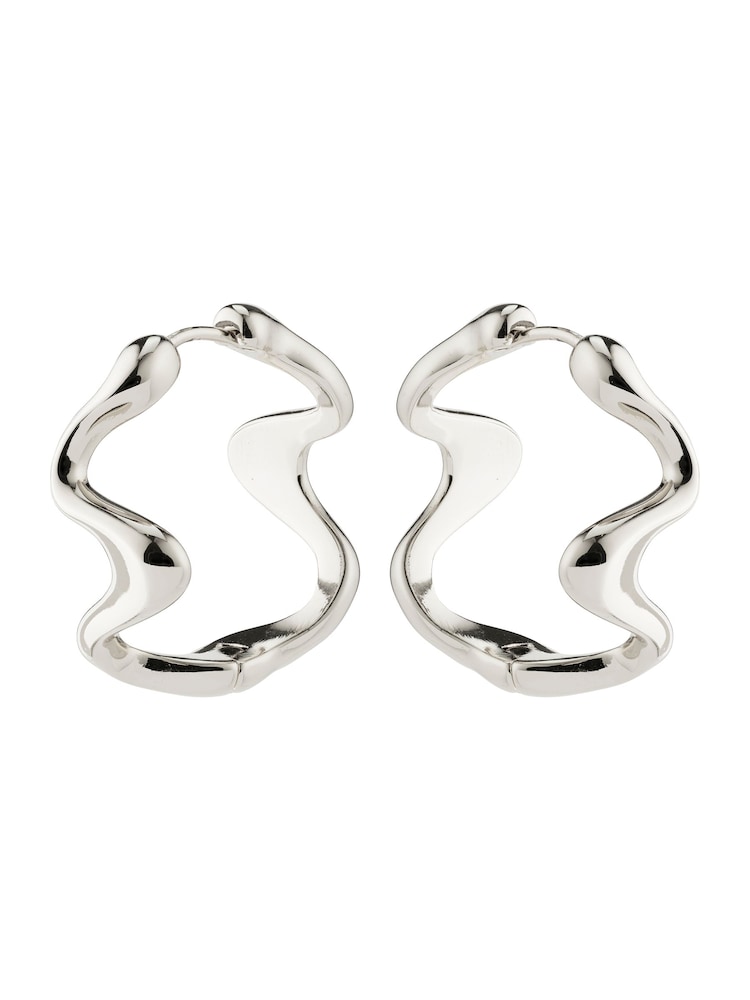 PILGRIM Silver Moon Recycled Hoops - Image 1 of 5