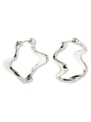 PILGRIM Silver Moon Recycled Hoops - Image 2 of 5