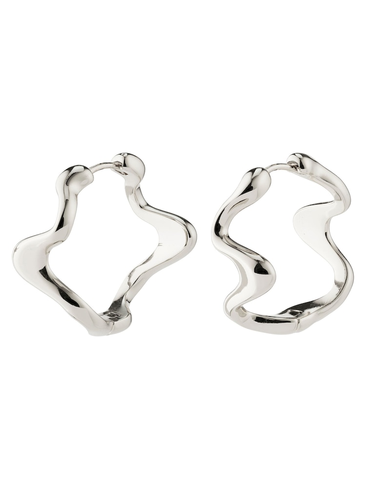 PILGRIM Silver Moon Recycled Hoops - Image 2 of 5