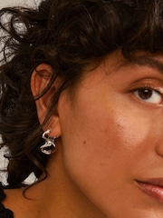 PILGRIM Silver Moon Recycled Hoops - Image 4 of 5