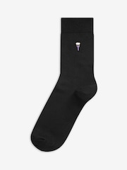 Black DIY Tools Fun Embroidered Socks 5 Pack - Image 2 of 7
