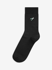 Black DIY Tools Fun Embroidered Socks 5 Pack - Image 3 of 7