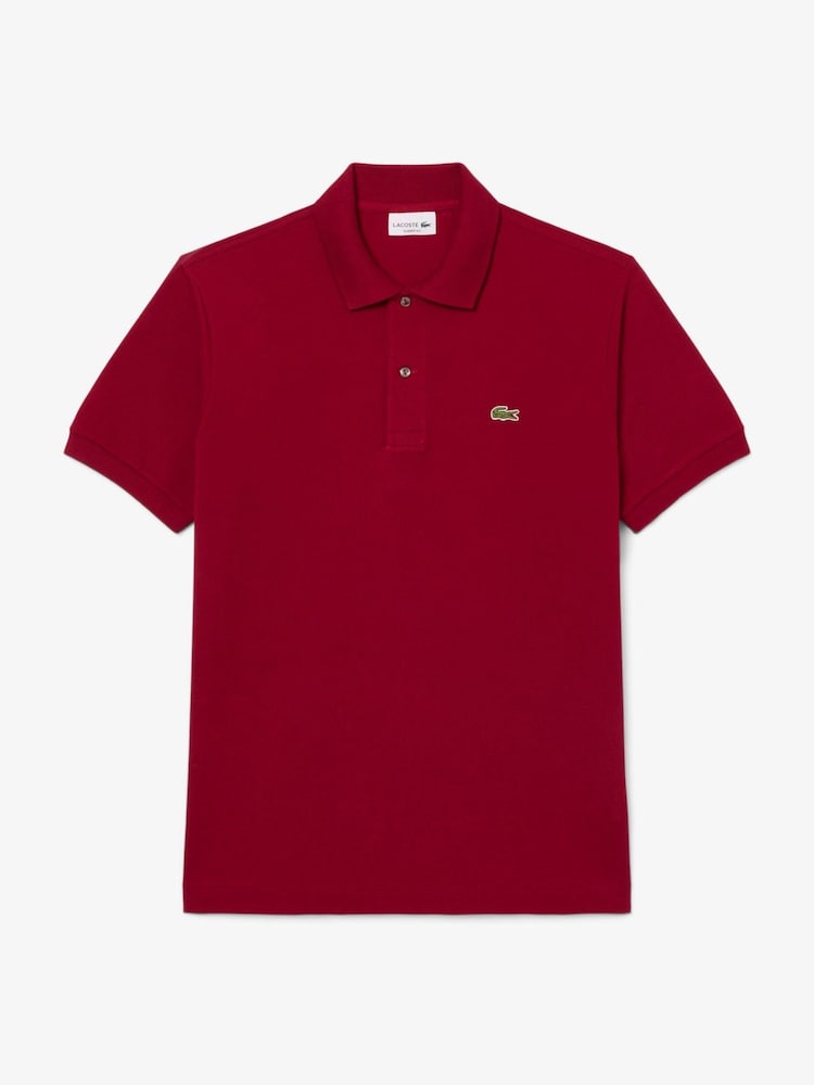 Lacoste Cherry Red Iconic L.12.12 Classic Fit Short Sleeve Polo Shirt - Image 1 of 4 Lacoste Cherry Red Iconic L.12.12 Classic Fit Short Sleeve Polo Shirt - Image 1 of 4