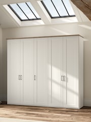 Wiemann White Truro 5 Door Wood Semi Fitted Wardrobe - Image 1 of 4