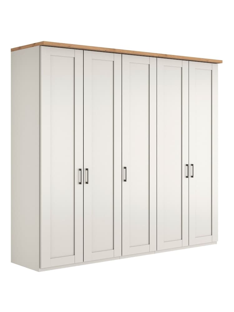Wiemann White Truro 5 Door Wood Semi Fitted Wardrobe - Image 2 of 4