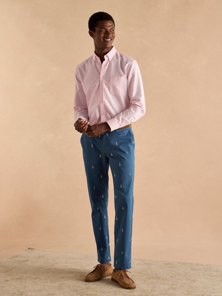 Joules Oxford Pink Long Sleeve Classic Fit Shirt - Image 4 of 8
