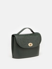 Joules Claire Green Faux Leather Croc Effect Cross Body Bag - Image 3 of 8