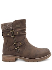 Pavers Brown Warm Lined Zip Up Ankle Boots - Image 1 of 5