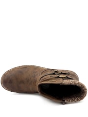 Pavers Brown Warm Lined Zip Up Ankle Boots - Image 4 of 5