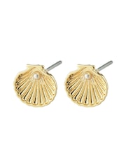 PILGRIM Gold Opal Seashell Earrings With a Little Bead - Image 1 of 3
