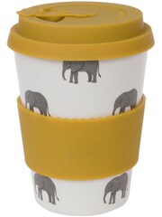 Sophie Allport Yellow Elephant Bamboo Travel Mug - Image 2 of 2