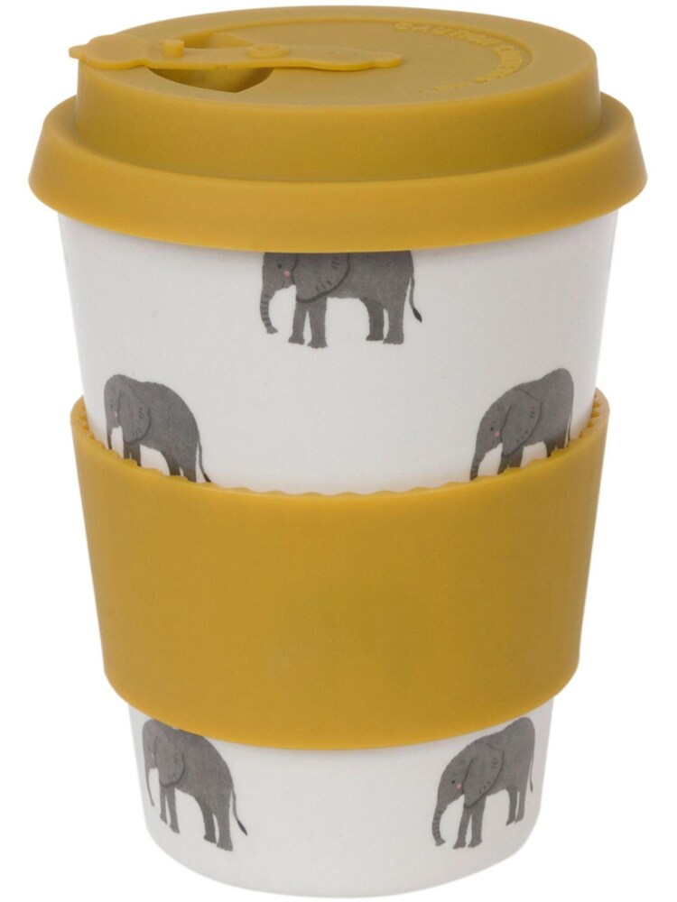 Sophie Allport Yellow Elephant Bamboo Travel Mug - Image 2 of 2