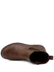 Pavers Tan Brown Wide Fit Warm Lined Chelsea Boots - Image 4 of 6