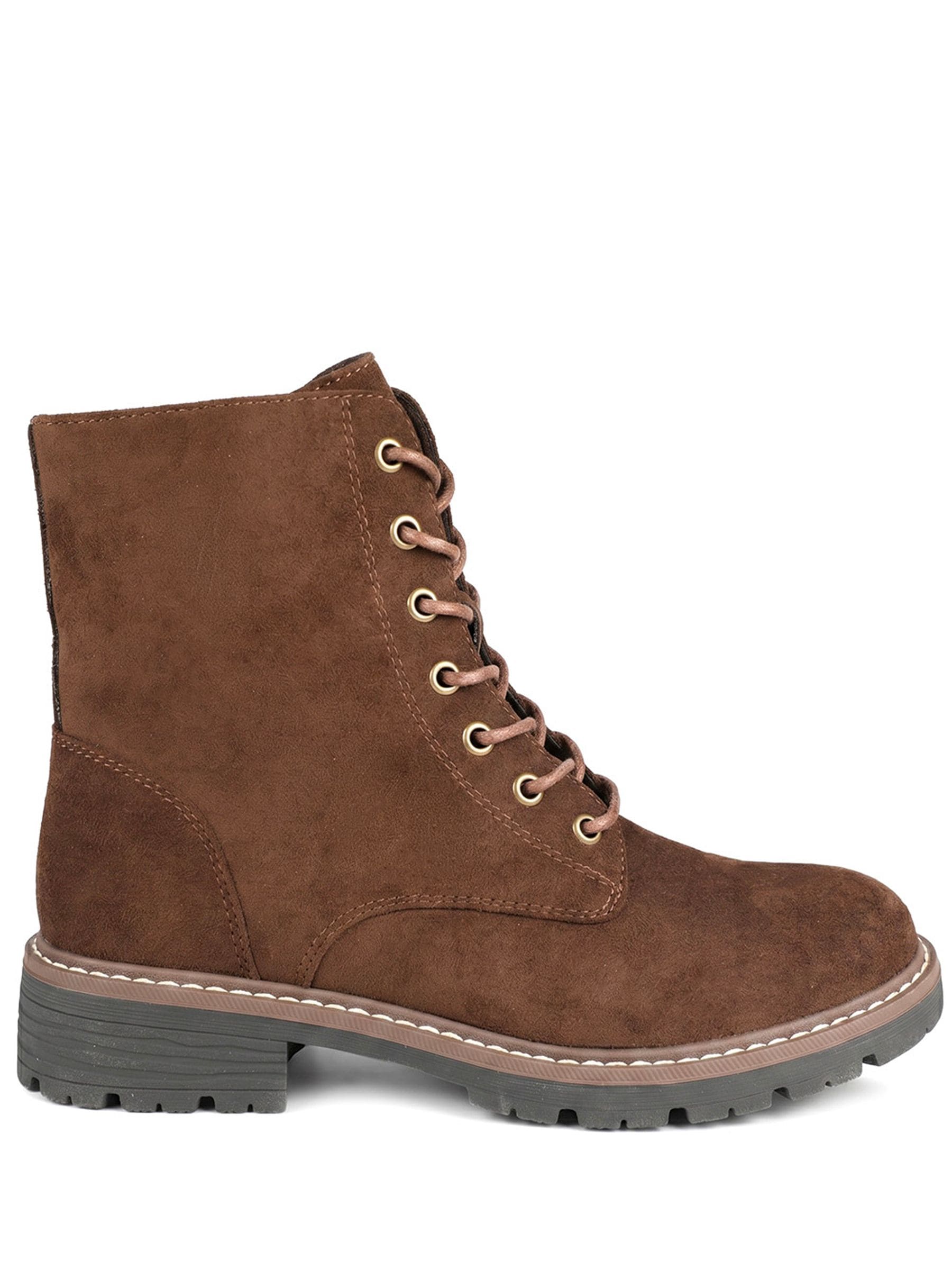Pavers Women's Brown Lace Up Ankle Boots With Warm Lining In Size 7 - Image 2