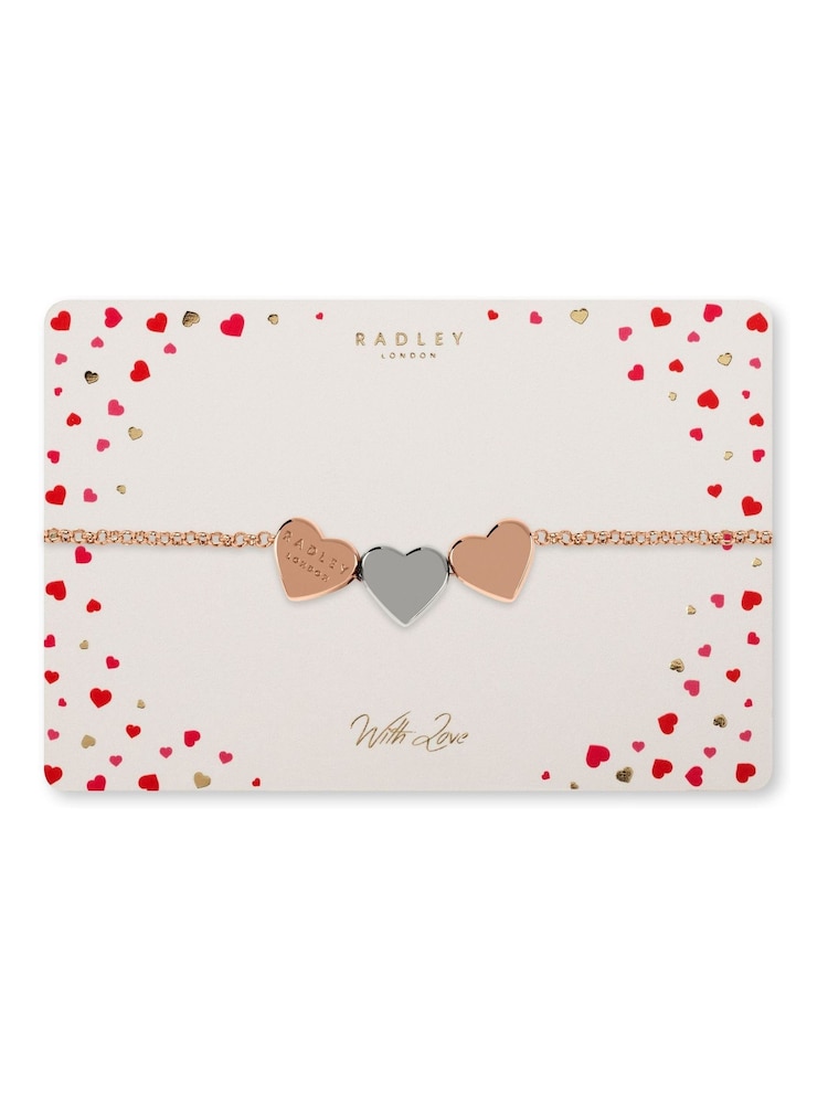 Radley 18ct Rose Gold Plated Love Heart Bracelet - Image 2 of 2