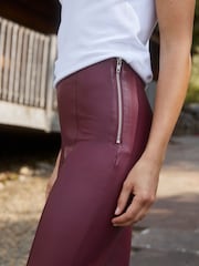 Rot - Threadbare Pu Lederimitat Leggings - Bild 4 von 4