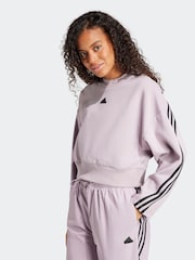 Lila - adidas Sportswear Future Icons Sweatshirt mit 3 Streifen - Bild 1 von 7