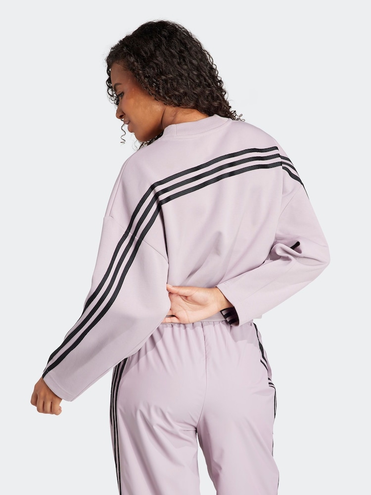 Lila - adidas Sportswear Future Icons Sweatshirt mit 3 Streifen - Bild 2 von 7