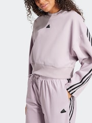 Lila - adidas Sportswear Future Icons Sweatshirt mit 3 Streifen - Bild 4 von 7