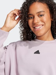 Lila - adidas Sportswear Future Icons Sweatshirt mit 3 Streifen - Bild 5 von 7