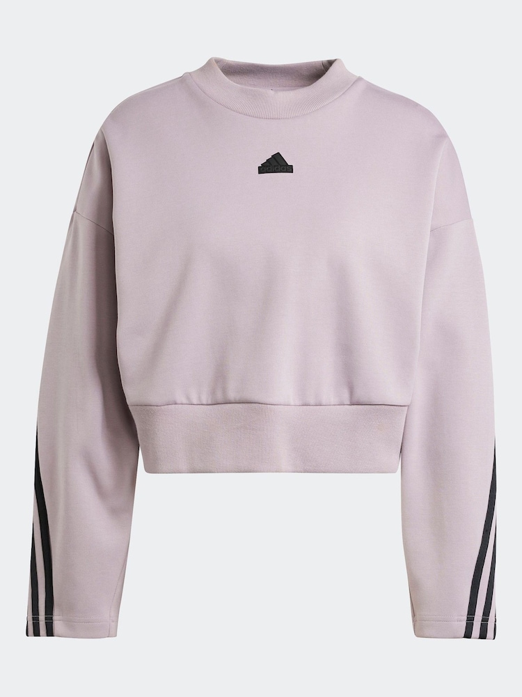 Lila - adidas Sportswear Future Icons Sweatshirt mit 3 Streifen - Bild 7 von 7
