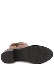 Pavers Brown Buckle Detail Zip Fasten Long Boots - Image 6 of 6