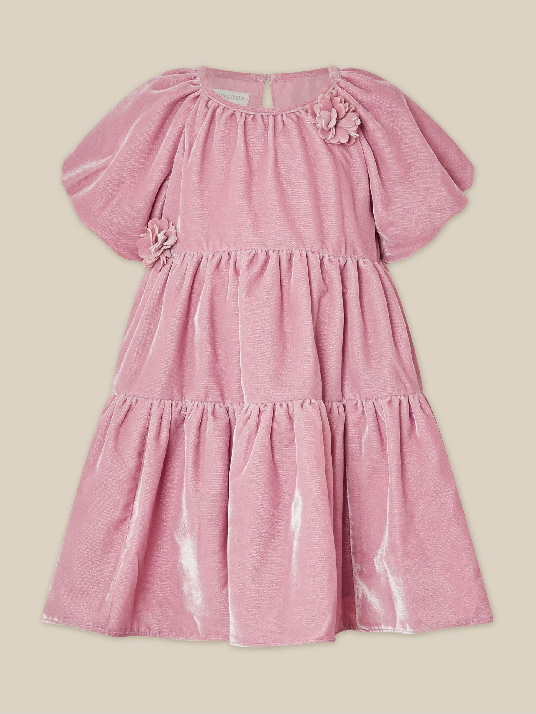 Monsoon Purple Baby Leila Corsage Velvet Party Dress view 1