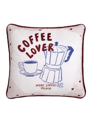 Fusion Blue Coffee Club Velvet Filled Cushion - Image 4 of 5