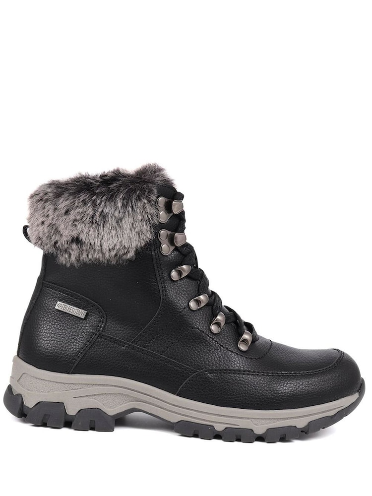Pavers Black Wide Fit Water-Resistant Weather Boots - Image 1 of 5