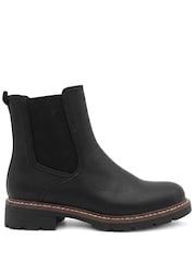 Pavers Black Wide Fit Warm Lined Chelsea Boots - Image 1 of 6