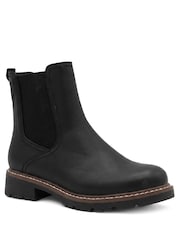 Pavers Black Wide Fit Warm Lined Chelsea Boots - Image 2 of 6