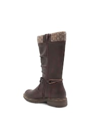 Burgunderrot - Pavers Kitted Cuff Zip Fasten Riding Boots - Bild 4 von 6