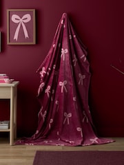 Fusion Red Bows Fleece Throw - Image 1 of 5