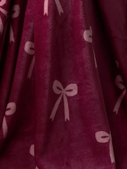 Fusion Red Bows Fleece Throw - Image 2 of 5