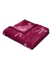 Fusion Red Bows Fleece Throw - Image 4 of 5