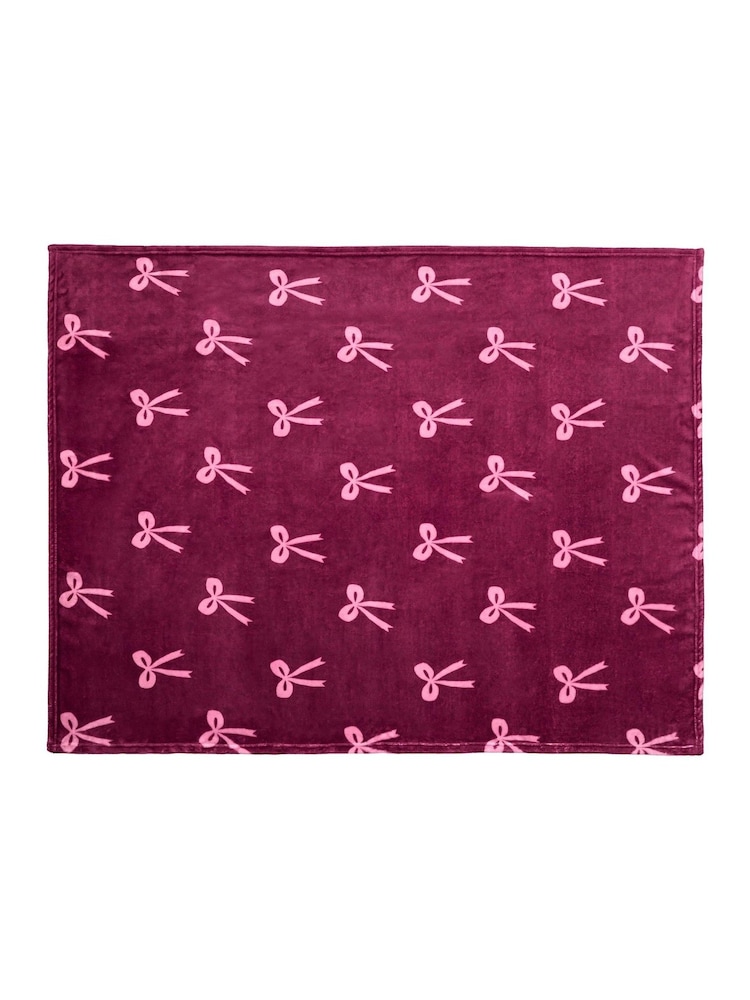 Fusion Red Bows Fleece Throw - Image 5 of 5 Fusion Red Bows Fleece Throw - Image 5 of 5