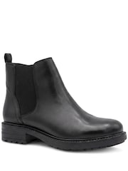 Pavers Black Smart Leather Block Heel Chelsea Boots - Image 3 of 6