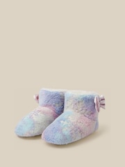Monsoon Pink Fluffy Snowflake Boot Slippers - Image 1 of 2