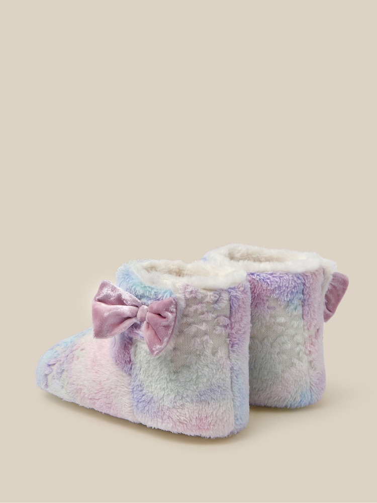 Monsoon Pink Fluffy Snowflake Boot Slippers - Image 2 of 2 Monsoon Pink Fluffy Snowflake Boot Slippers - Image 2 of 2
