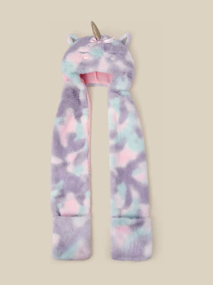 Monsoon Pink 3-in-1 Fluffy Unicorn Hat Scarf - Image 1 of 2 Monsoon Pink 3-in-1 Fluffy Unicorn Hat Scarf - Image 1 of 2