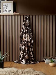Fusion Brown Cow Print Fleece Throw - Image 1 of 4