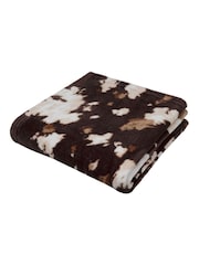 Fusion Brown Cow Print Fleece Throw - Image 3 of 4