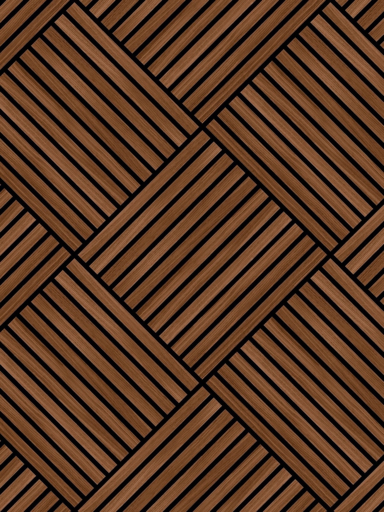 Hoopla Walls Walnut Diamond Slat Small Wallpaper - Image 2 of 2 Hoopla Walls Walnut Diamond Slat Small Wallpaper - Image 2 of 2