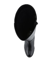 Pavers Black Wide Fit Leather Long Boots With Buckle Detail - Image 4 of 5