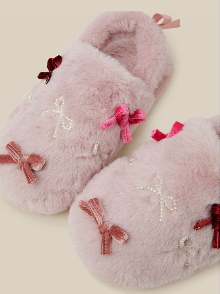 Monsoon Bow Fluffy Slippers - صورة 2 من 3