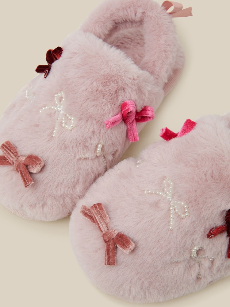 Monsoon Bow Fluffy Slippers - صورة 3 من 3