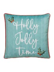Fusion Red Christmas Vintage Frames Velvet Filled Cushion - Image 5 of 5