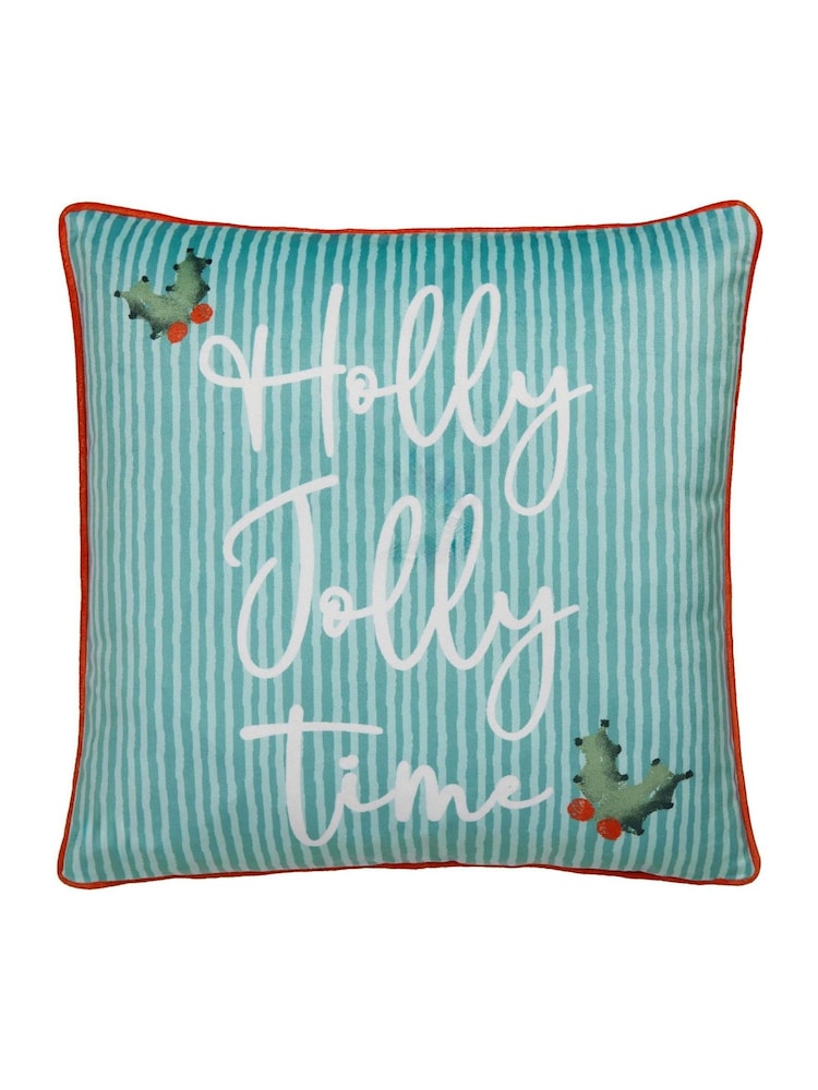 Fusion Red Christmas Vintage Frames Velvet Filled Cushion - Image 5 of 5 Fusion Red Christmas Vintage Frames Velvet Filled Cushion - Image 5 of 5