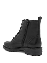 Pavers Black Leather Lace & Zip Ankle Boots - Image 3 of 5